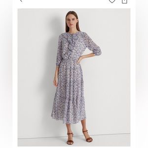 Lauren Ralph Lauren Women's Floral Crinkle Georgette Dress